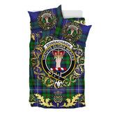 Donnachaidh Tartan Crest Bedding Set - Golden Thistle Style